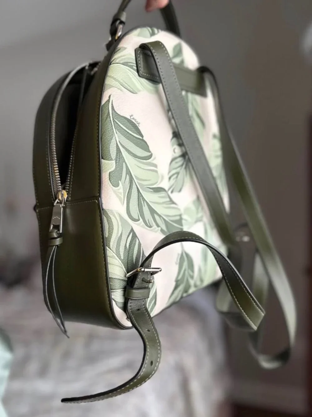 Coach Leather Backpack - Banana Leaves Print Jordyn Backpack - Picture 3 of 5